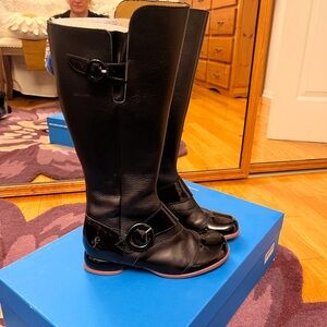 Black Leather fluevog Women's Boots
